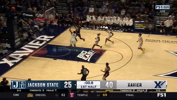 John Hugley IV records a NASTY block to help Xavier hold on to 40-25 lead at halftime vs. Jackson State