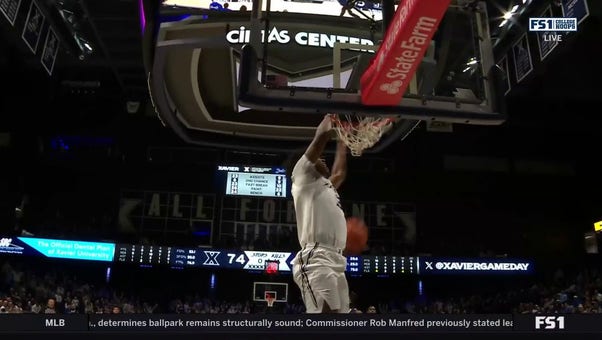 Dailyn Swain takes it coast-to-coast for an UNREAL jam to extend Xavier's lead over Jackson State 